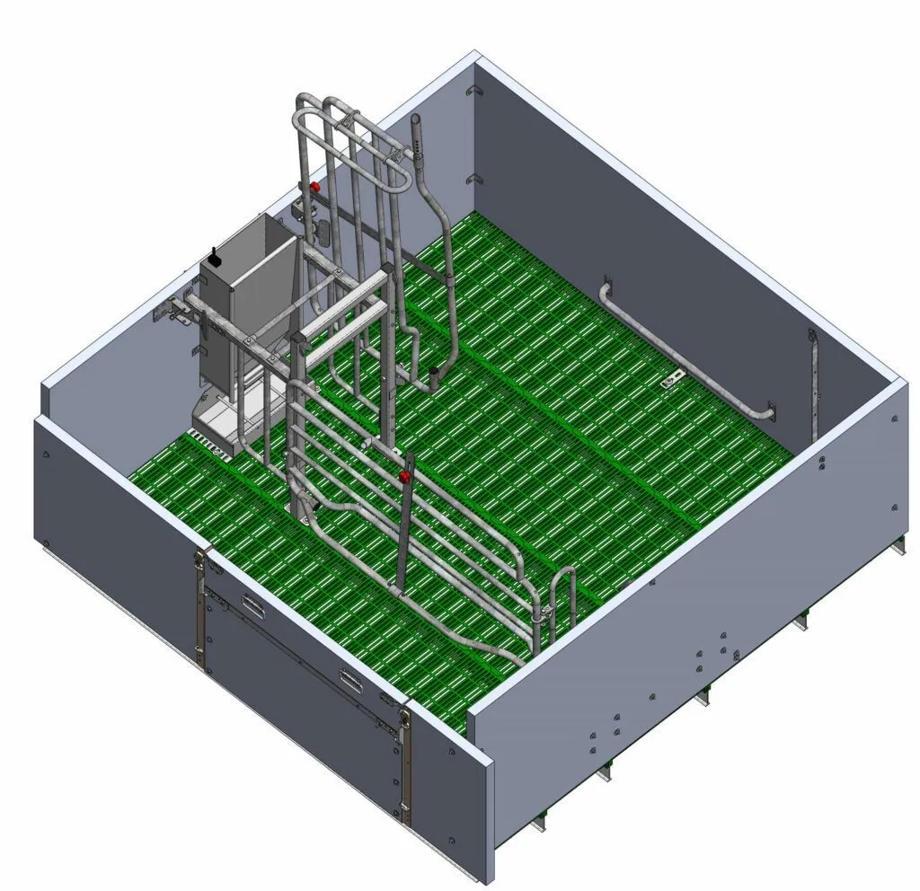 Image 3D de notre case WEANTEK avec barrières surélevée