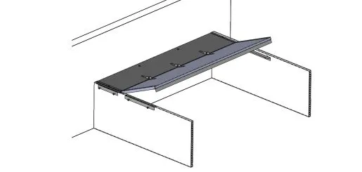 Image 3D d'un nid en post-sevrage avec une partie fixe et une partie relevable