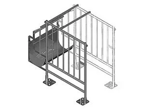 Image 3D d'une logette longue pour gestation