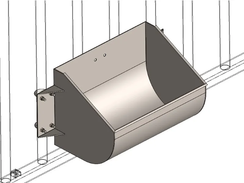 Image 3D d'une auge d'alimentation