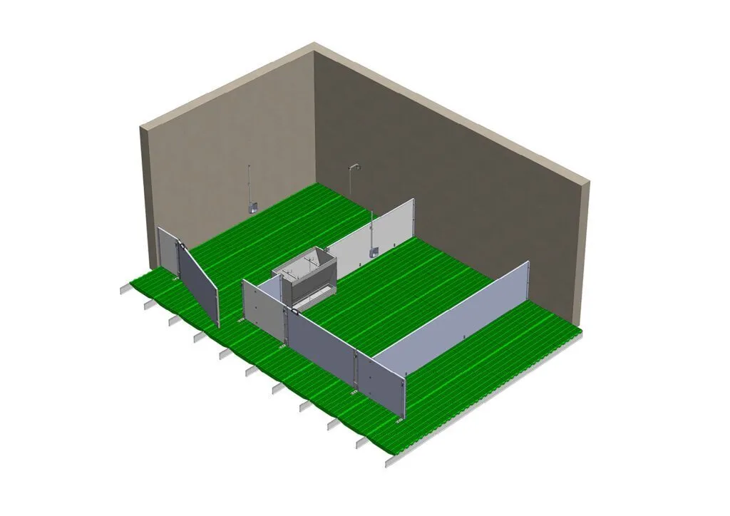 Vue d'ensemble 3D d'une salle sevrage