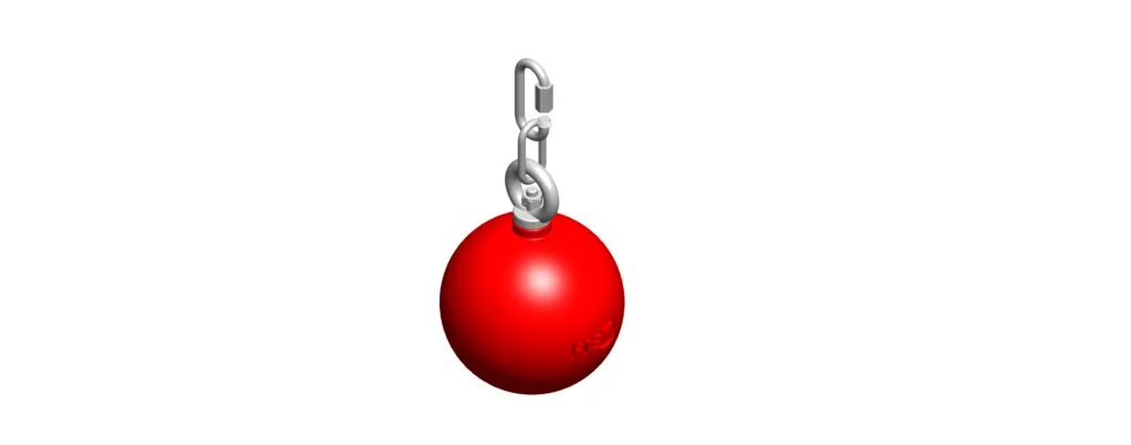 Image 3D de notre jouet à boule rouge